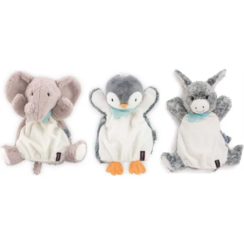 Kaloo Doudou Hand Puppet Penguin Elephant Donkey Soft Toy Baby