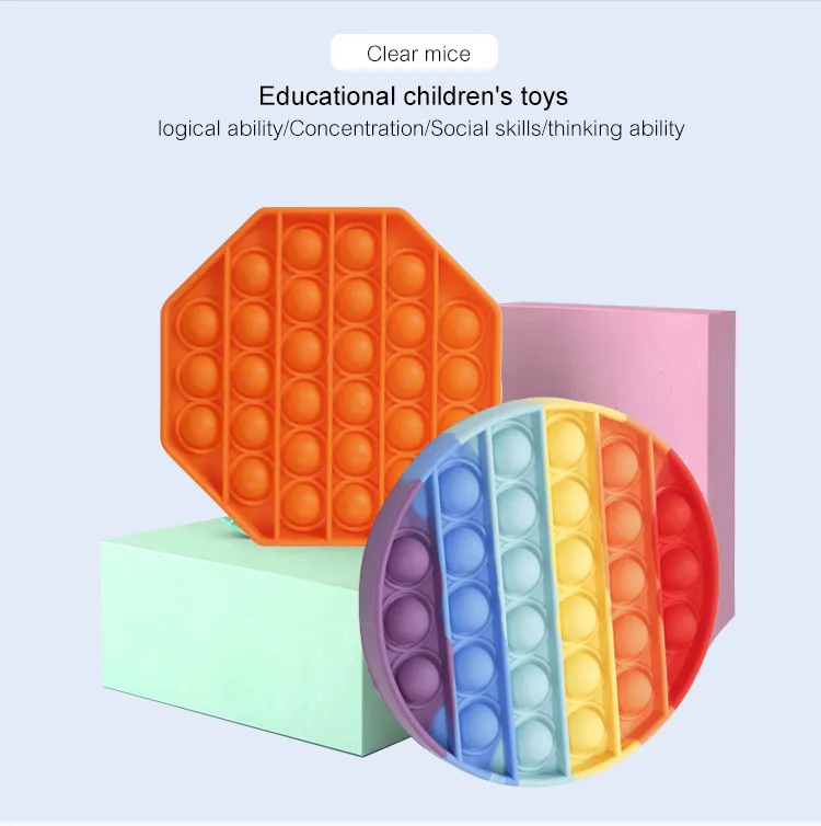 Leisure Entertainment Children Play Bubble Silicone Pressing Pop Its Fidget Toys