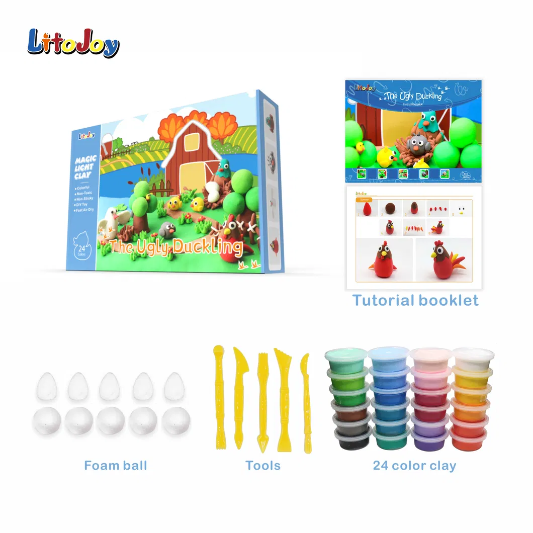 Litojoy 24 Colors of Air Dry Light Modeling Clay - The Ugly Duckling