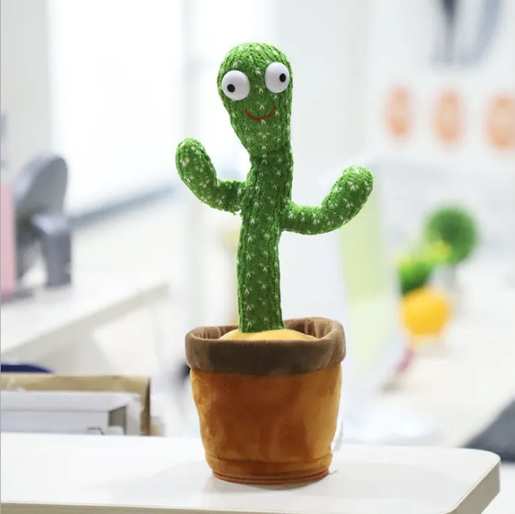 Lovely Talking Toy Dancing Cactus Doll Speak Talk Sound Record Repeat Toy Kawaii Cactus Toys Children Kids Education Toy Gift