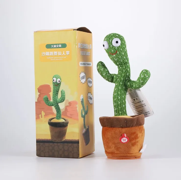 Lovely Talking Toy Dancing Cactus Doll Speak Talk Sound Record Repeat Toy Kawaii Cactus Toys Children Kids Education Toy Gift