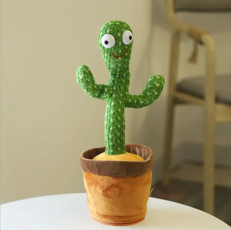 Lovely Talking Toy Dancing Cactus Doll Speak Talk Sound Record Repeat Toy Kawaii Cactus Toys Children Kids Education Toy Gift