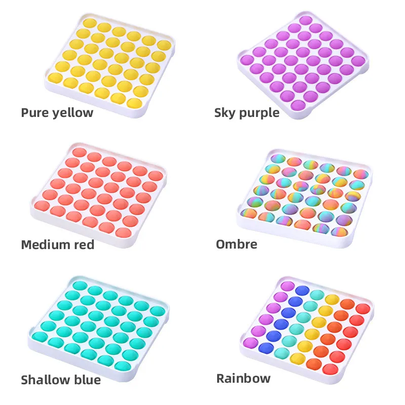 Lower MOQ Silicone Push Popping It Bubble Sensory Fidget Toy Creative Stress Relief Squeeze Pop Its Toy