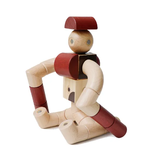 Magnet Toys Wood Blocks for Kids Toddlers Magnetic Blocks Preschool Magnet Set Toys 24 Pieces, Magnetic Wooden Blocks