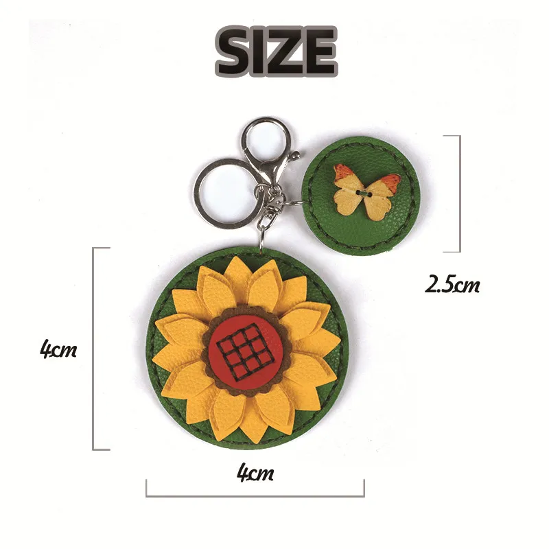 Manufacturer DIY Educational Sewingn Kit Mirror Key Chain Toy Flower Keychain Toys for Kid Girls Boys Gift