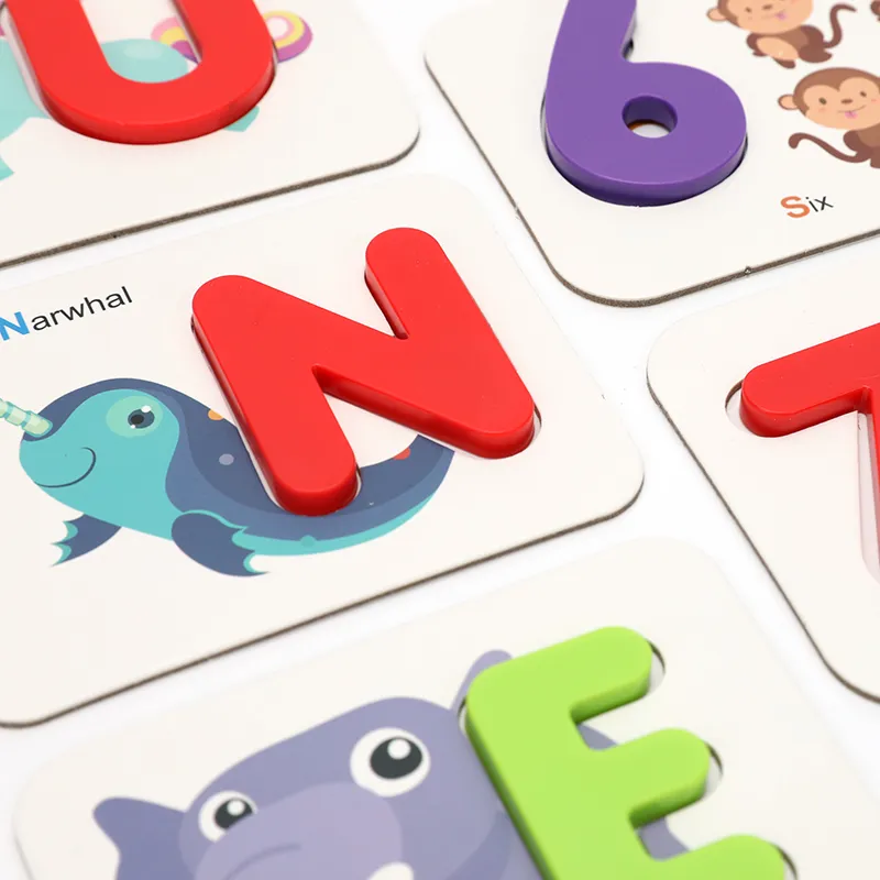 Memory Game Animal Printed Kids Learning Educational Alphabet Paired Cards