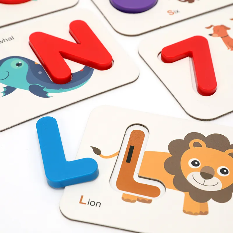 Memory Game Animal Printed Kids Learning Educational Alphabet Paired Cards