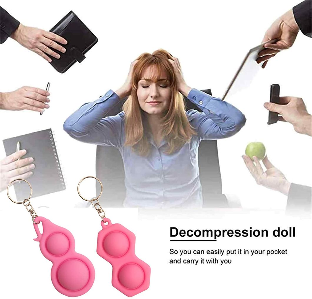 Mini Push Pop Bubble Fidget Sensory Mini Keychain Toy Simple Dimple Fidget Help Restore Emotions Gift for Adult Kids