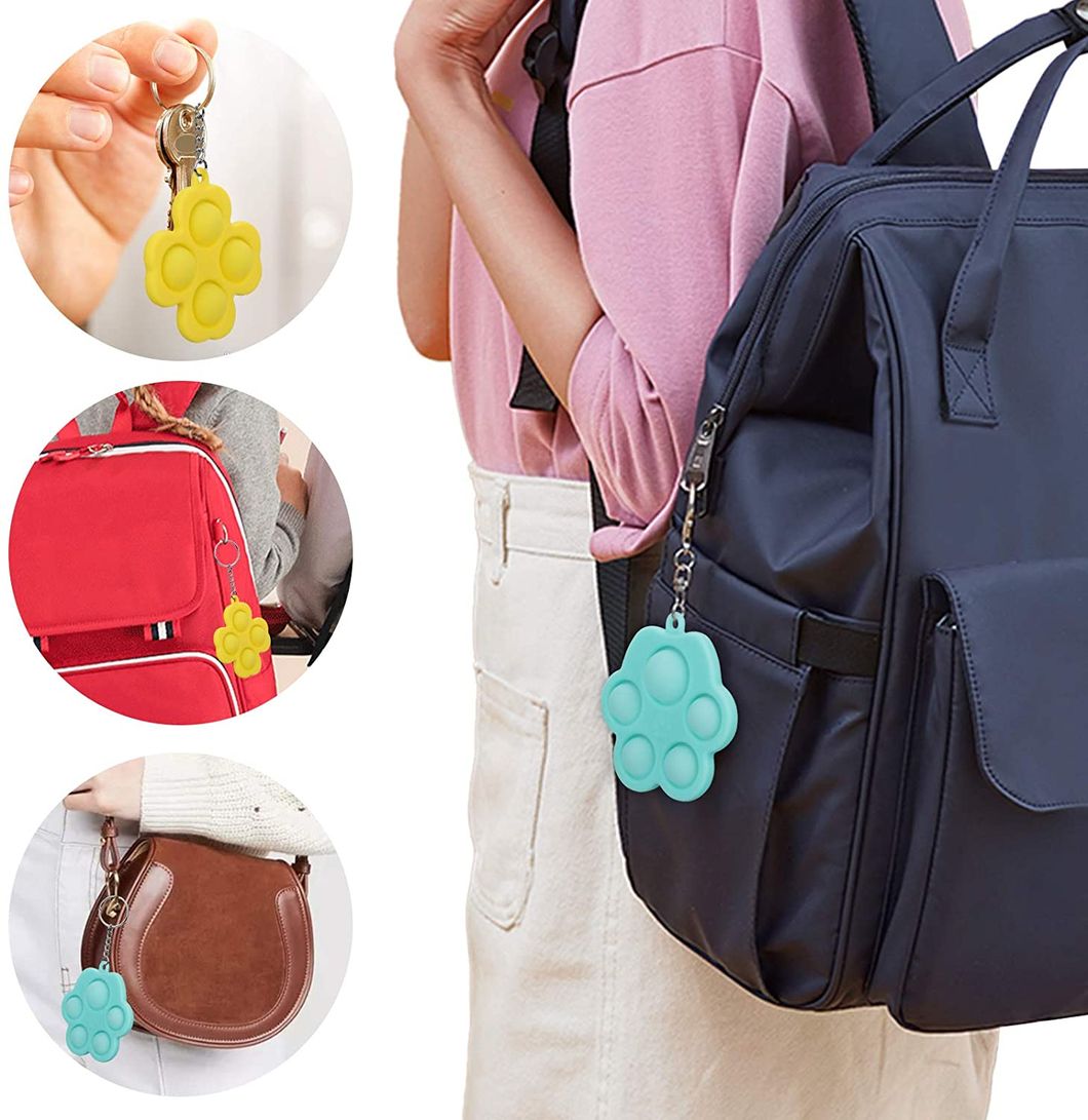 Mini Push Pop Bubble Fidget Sensory Mini Keychain Toy Simple Dimple Fidget Help Restore Emotions Gift for Adult Kids
