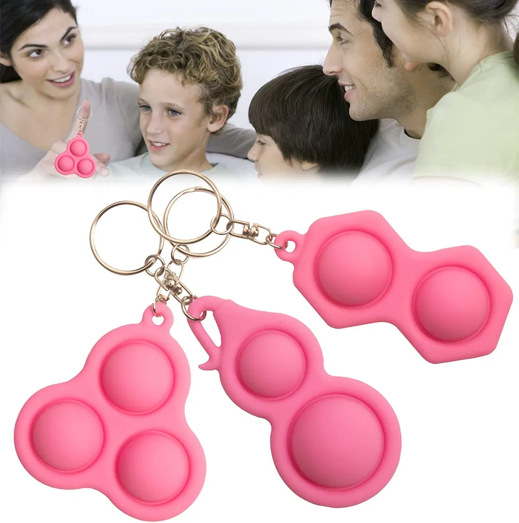 Mini Push Pop Bubble Fidget Sensory Toys Mini Keychain Toy Simple Dimple Fidget Help Restore Emotions Gift