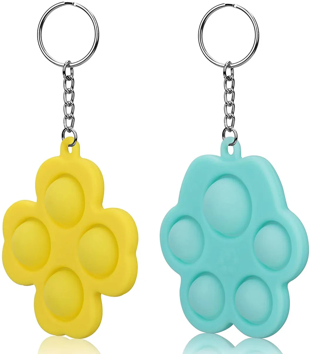 Mini Push Pop Bubble Fidget Sensory Toys Mini Keychain Toy Simple Dimple Fidget Help Restore Emotions Gift for Adult