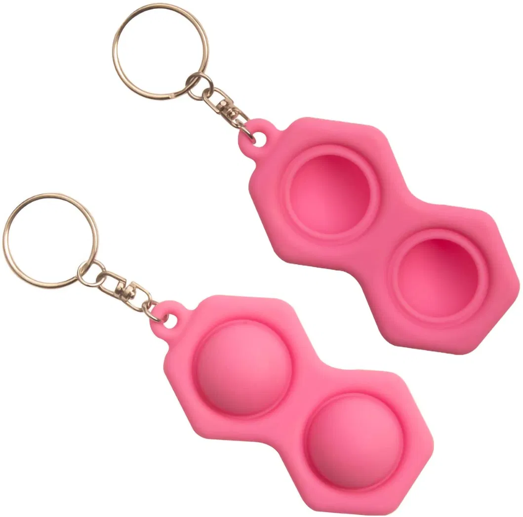 Mini Push Pop Bubble Fidget Sensory Toys Mini Keychain Toy Simple Dimple Fidget Help Restore Emotions Gift for Adult
