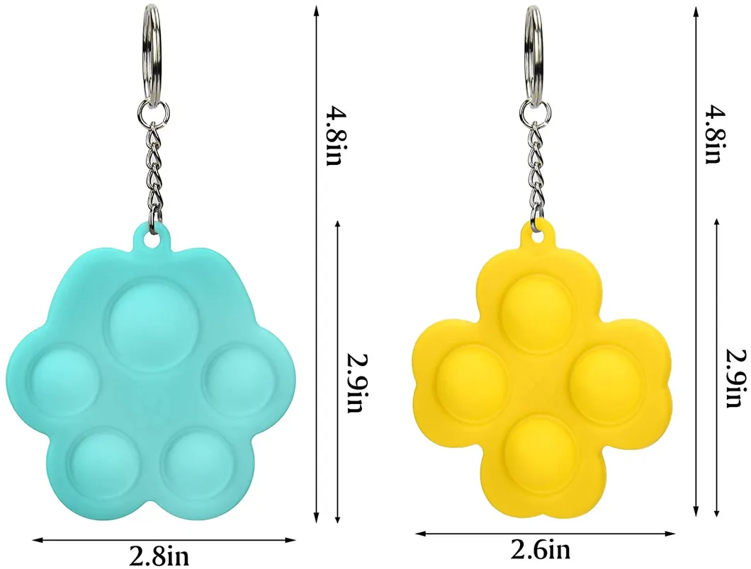 Mini Push Pop Bubble Fidget Sensory Toys Mini Keychain Toy Simple Dimple Fidget Help Restore Emotions Gift for Adult
