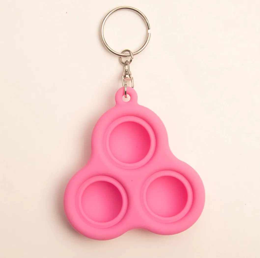 Mini Push Pop Bubble Fidget Sensory Toys Mini Keychain Toy Simple Dimple Fidget Help Restore Emotions Gift for Kids
