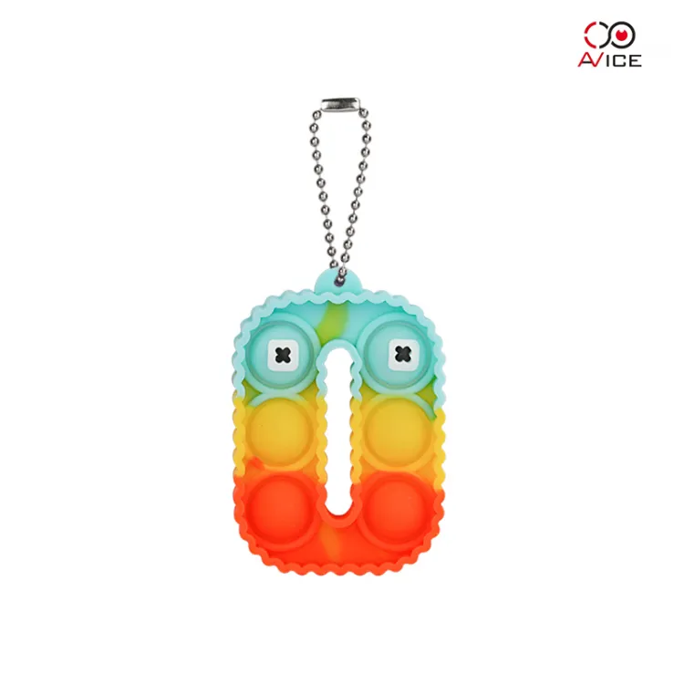 Mini Simple Pop Its Fidget Toys Stress Relief Keychain Bubble Pop Office for Kids Adults