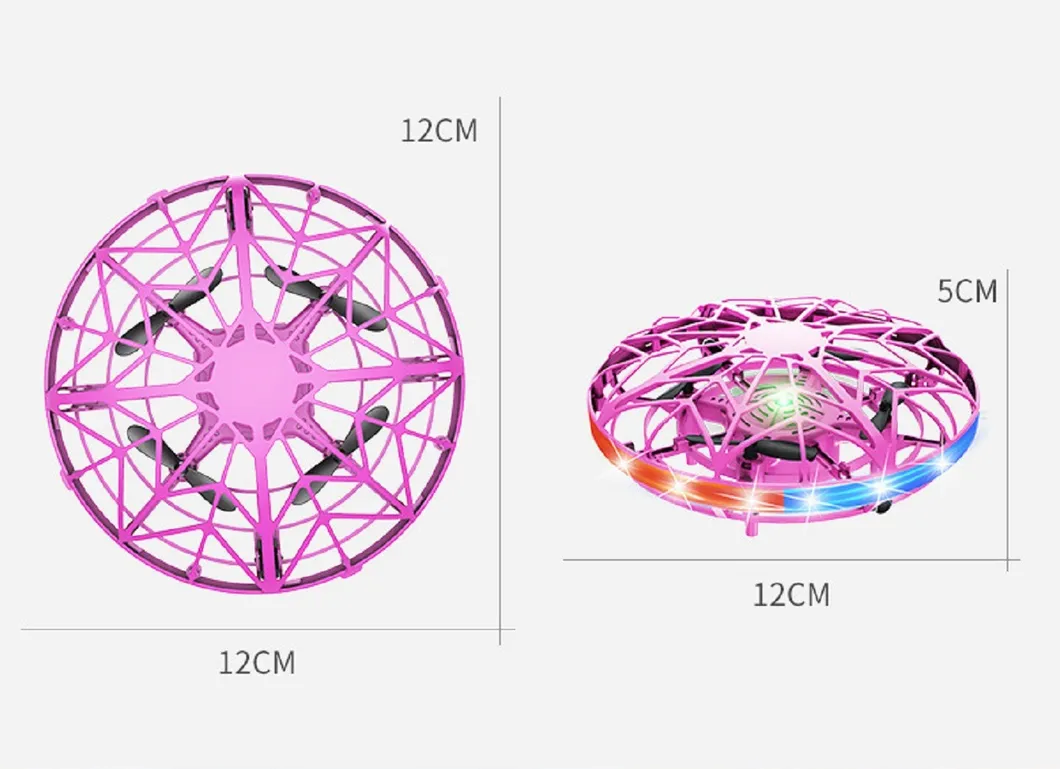 Mini UFO Drone Hand Control Interactive Infrared Induction Helicopter with 360 Degree Rotating and Shinning LED Lights Flying Aircraft Games Gifts Toys Esg17652