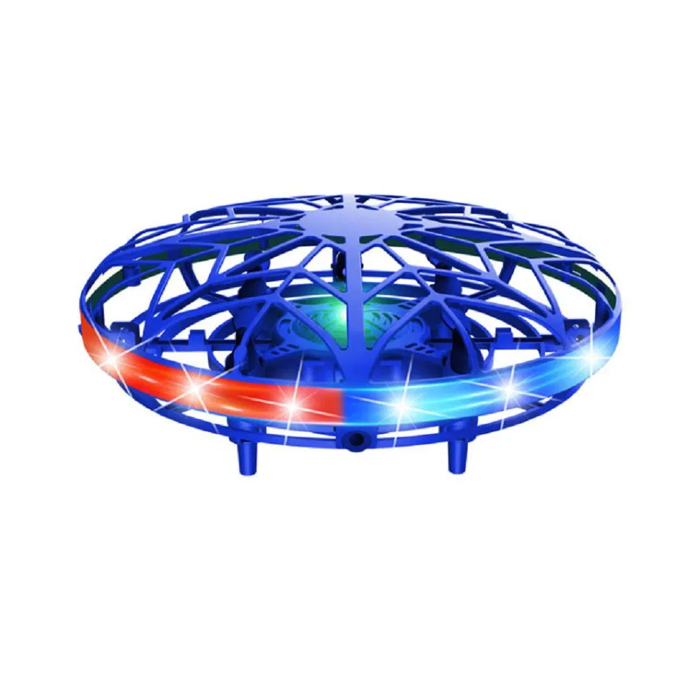 Mini UFO Drone Hand Control Interactive Infrared Induction Helicopter with 360 Degree Rotating and Shinning LED Lights Flying Aircraft Games Gifts Toys Esg17652