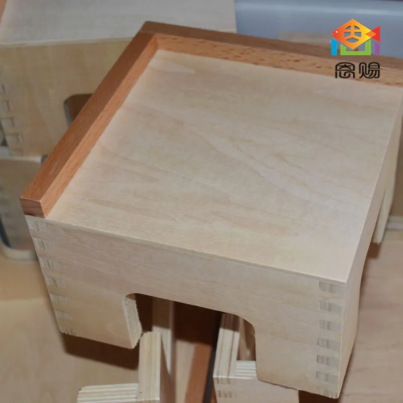 Montessori Material - Pink Tower Stand Sensorial Practise Montessri School Wooden Cubes Toys