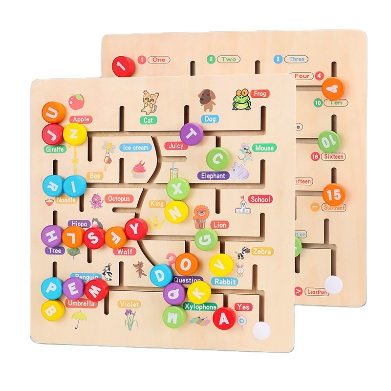 Montessori Toys Child Early Education Math Toy Matching Learning Aids Digital Maze Educational Wooden Toys for Kids Children