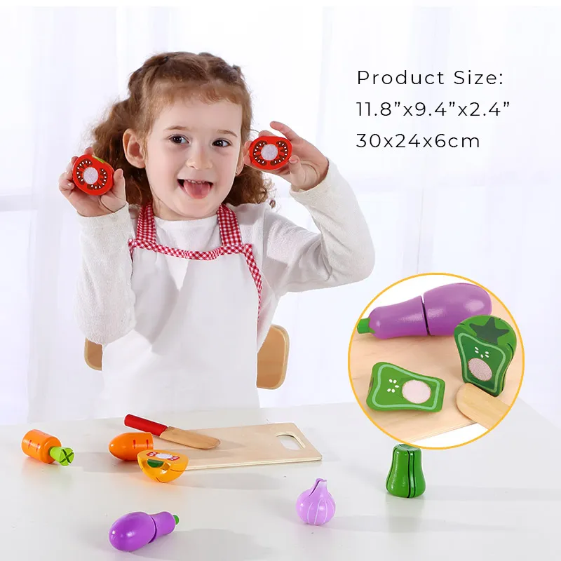 New Design Garden Vegetables Wooden Kitchen Toy for Children