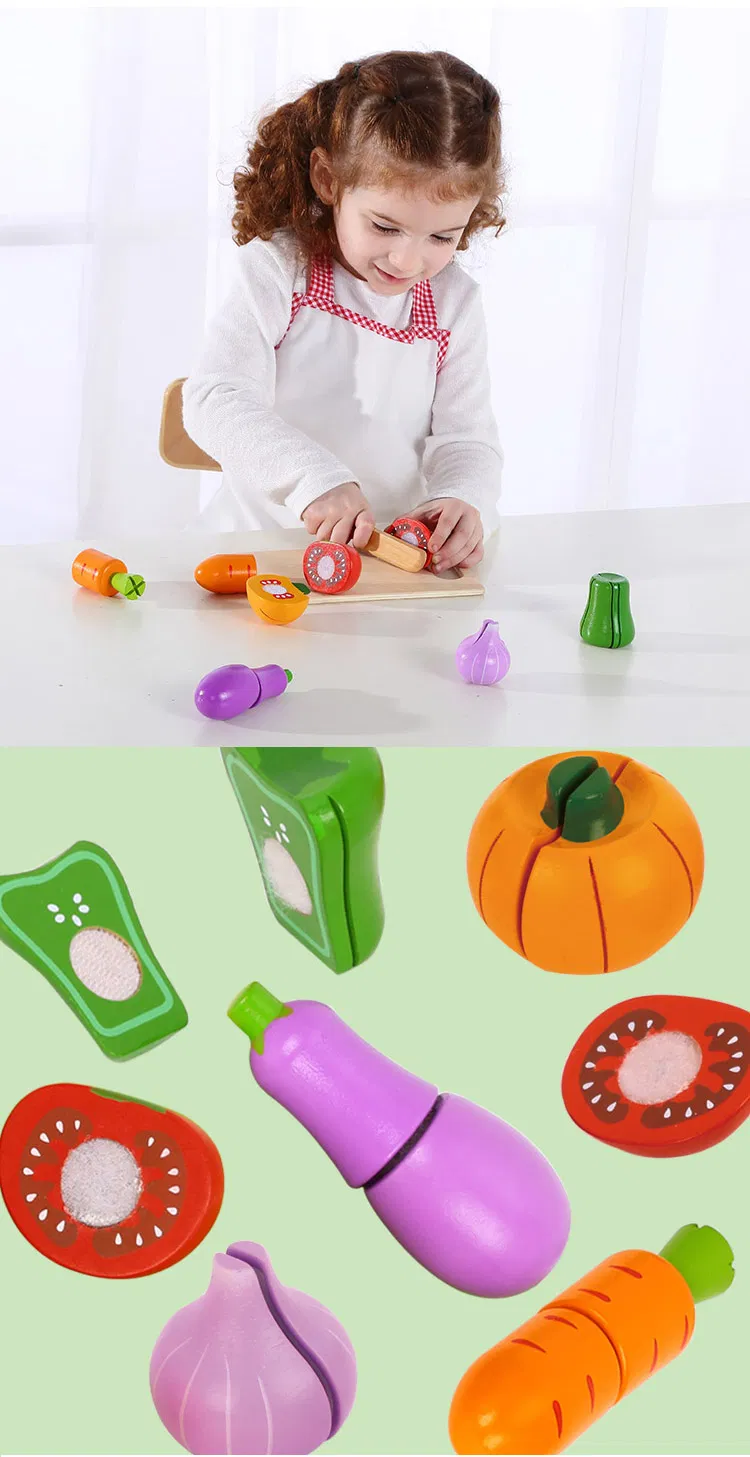 New Design Garden Vegetables Wooden Kitchen Toy for Children