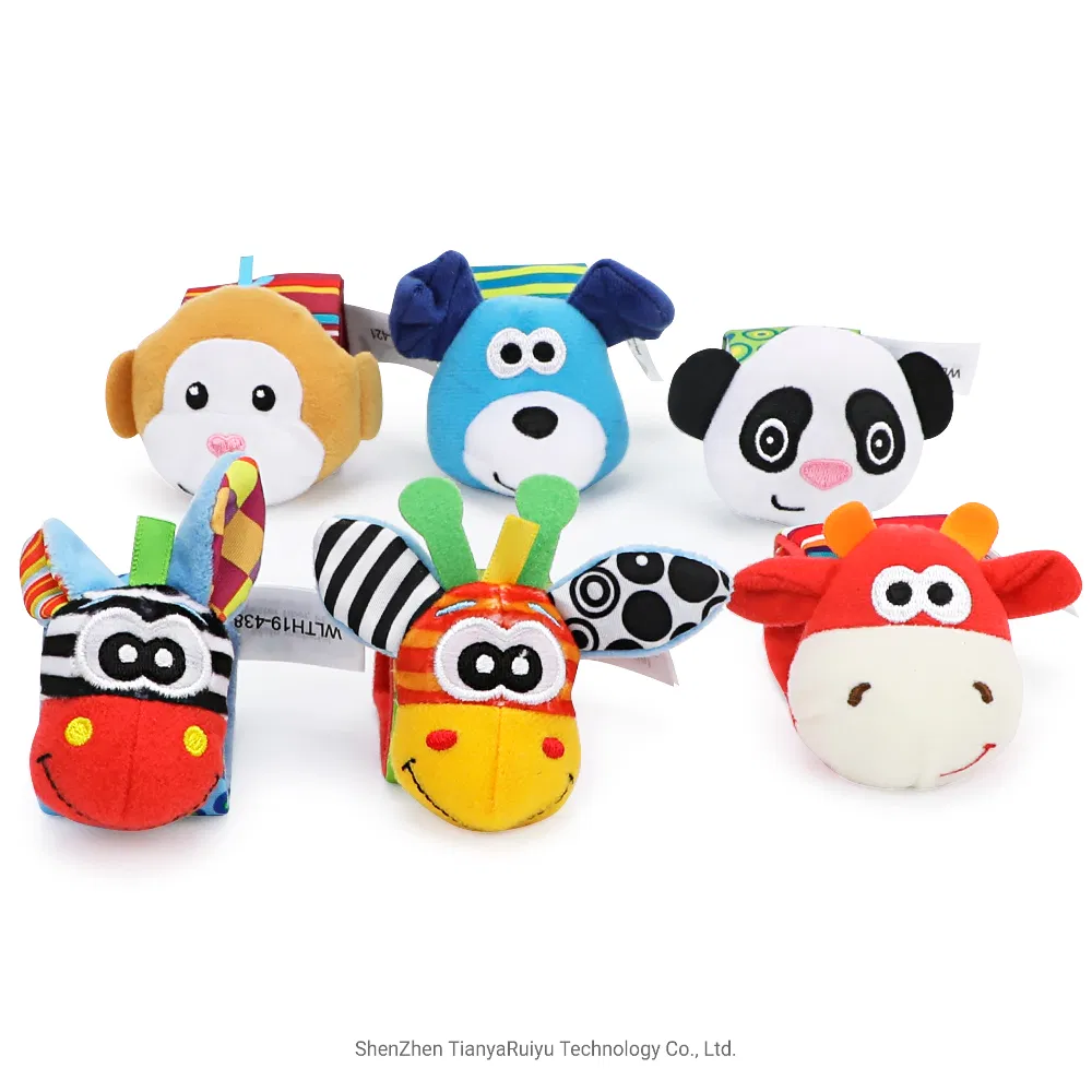 Newborn Plush Sock Baby Toy Socks Animal Cute Cartoon Baby Rattles