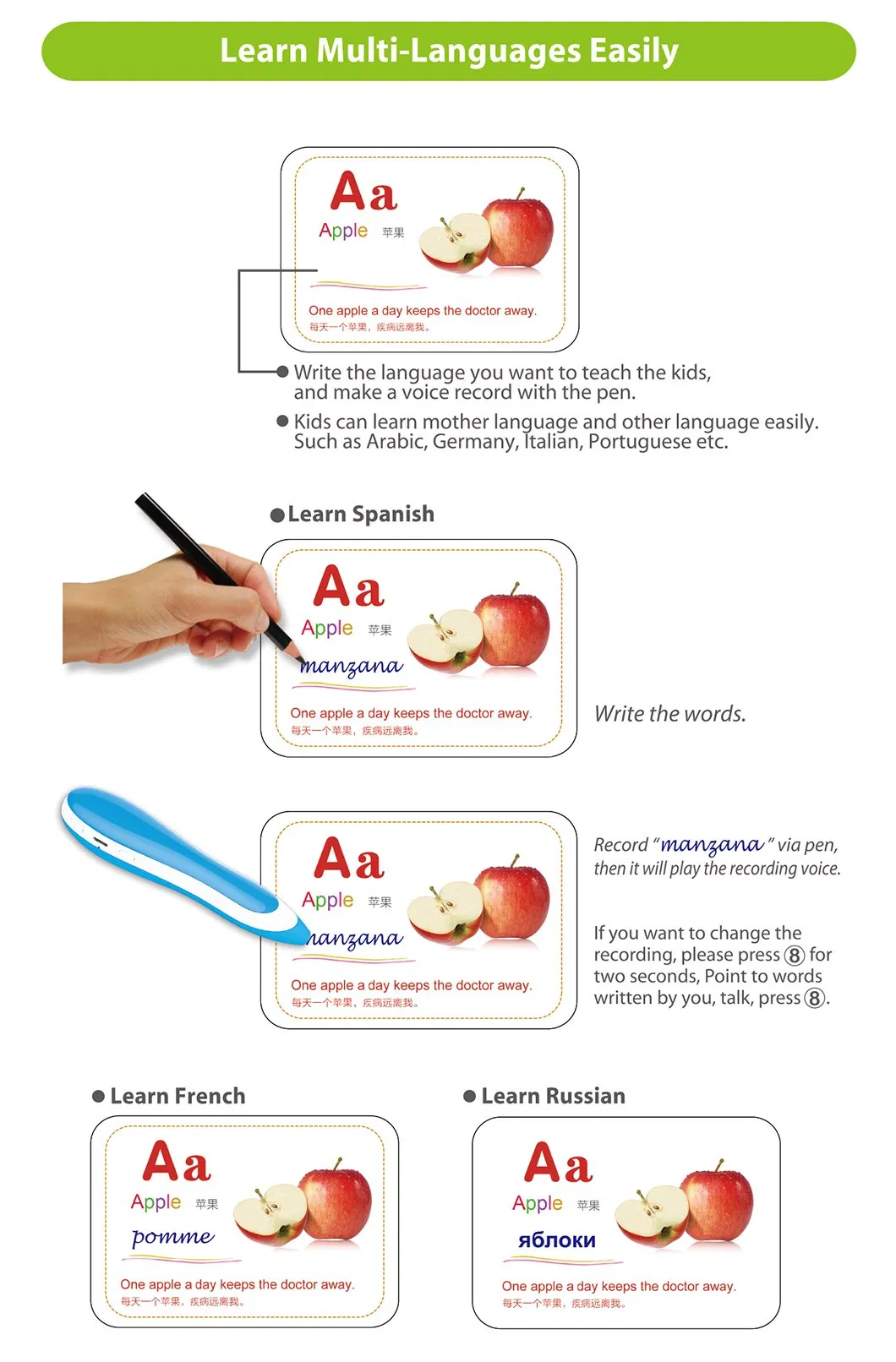 Oid Talking Reading Digital Pen for Children Learning Different Languages Education Toys
