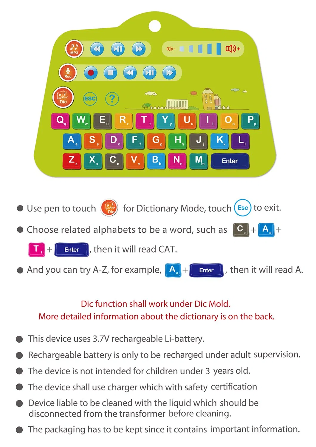 Oid Talking Reading Digital Pen for Children Learning Different Languages Education Toys