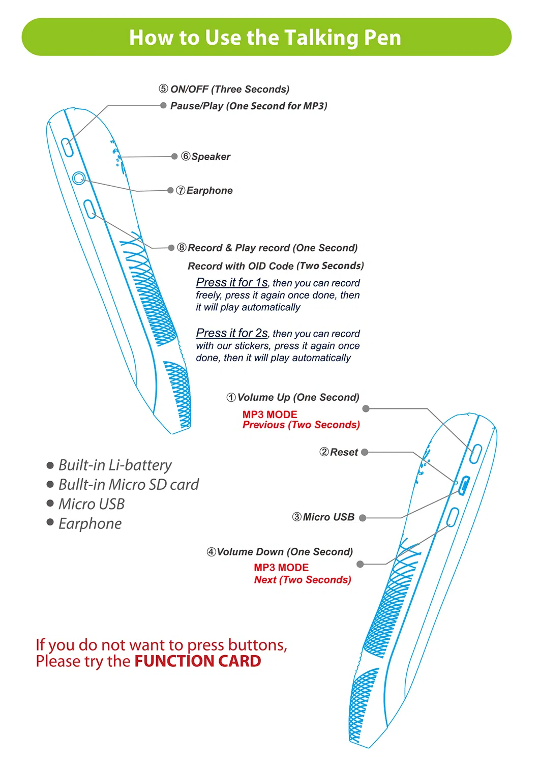 Oid Talking Reading Digital Pen for Children Learning Different Languages Education Toys