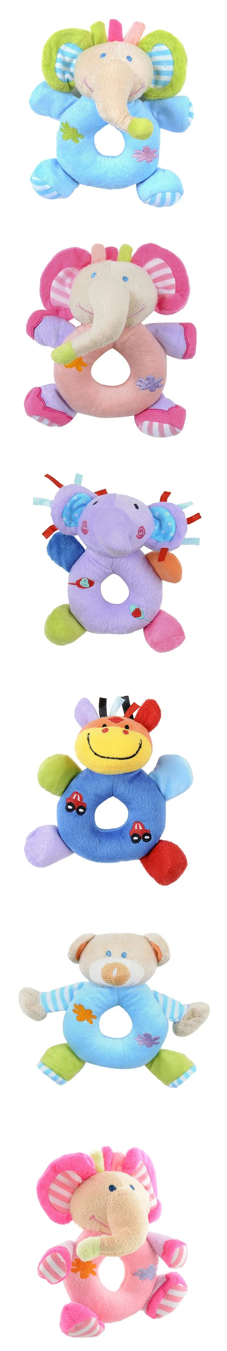 Organic Cotton Soft Stuffed Animal Plush Rattle Baby Custom Toy
