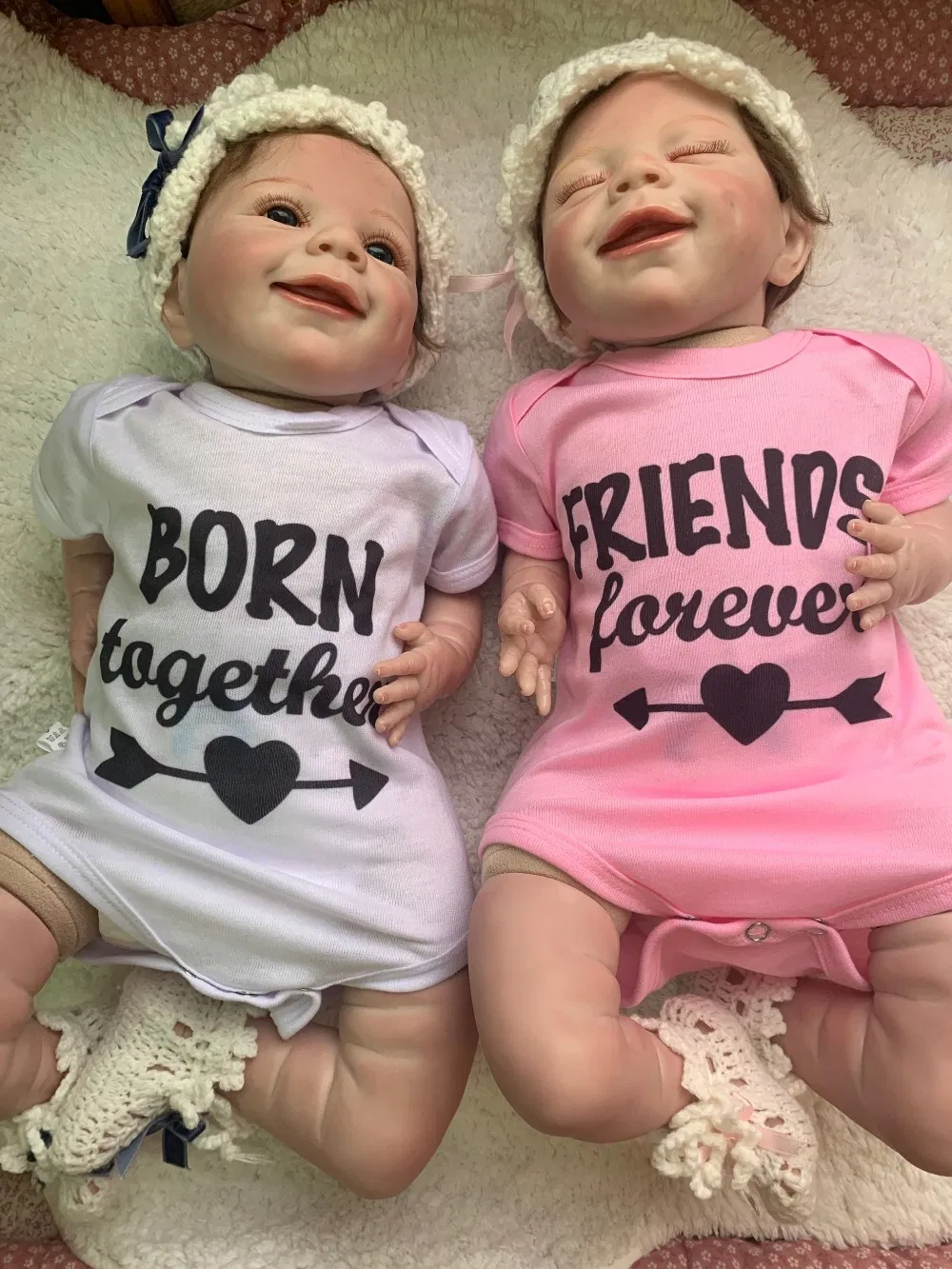 Original New Face Super Sweet Bebe Doll Reborn Baby Twins Lifelike Very Soft Touch Flexible Collectibles 100% Hand-Made
