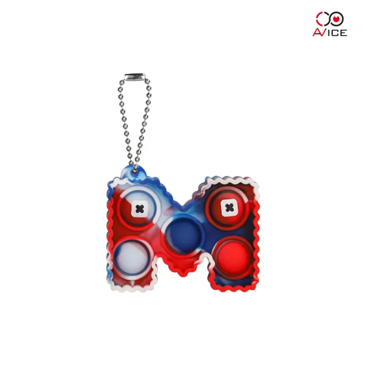 Pop Its Fidget Toy Simple Dimple Stress Silicone Play Keychain for Adult Students