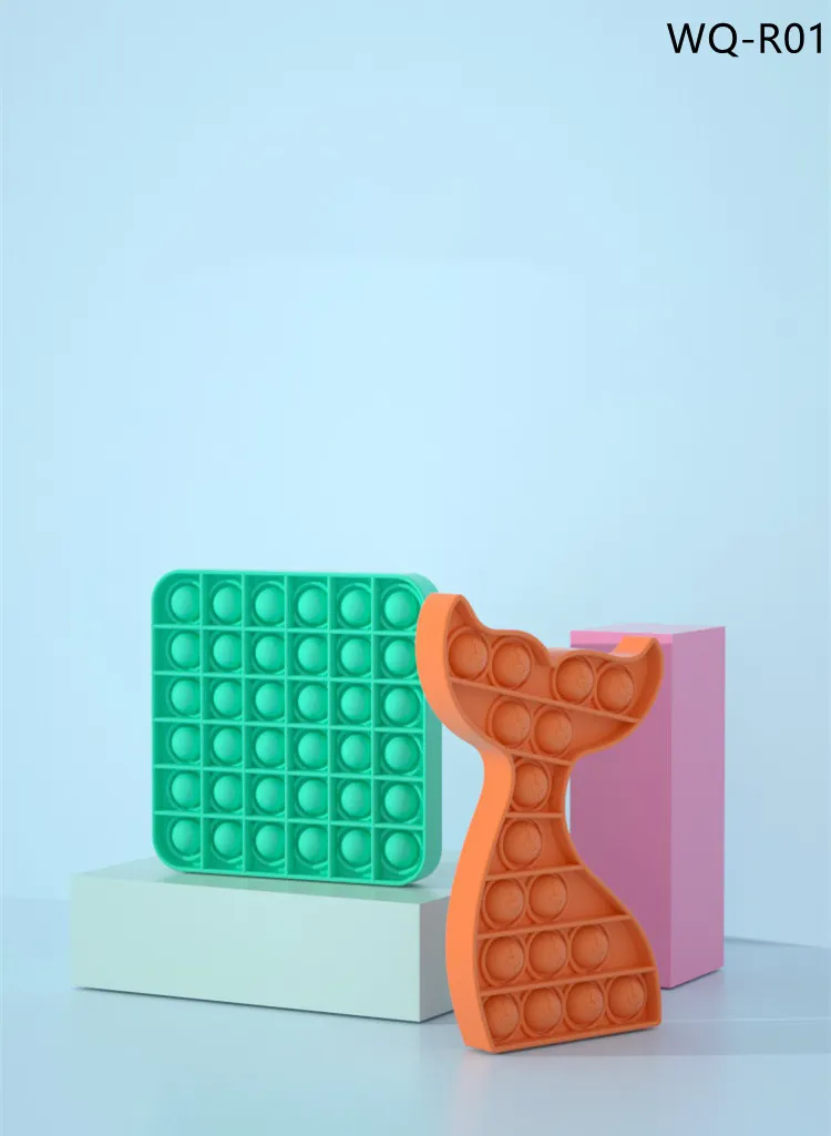 Posife Rainbow Bubble Push Sensory Fidget Toy, Pop Its Educational School Game Crafts Gift