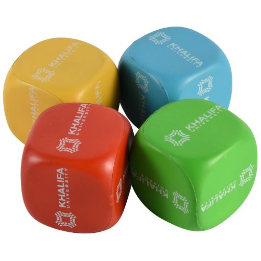 PU Plain Blue Dice Design Stress Ball Toy with Corporate Logo