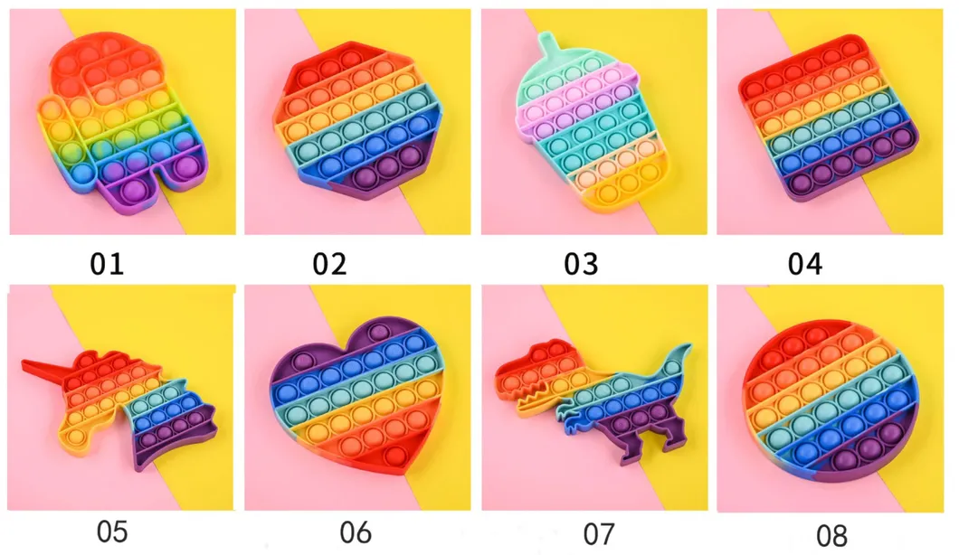 Push Pop Popit Fidget Toy Bubble Sensory Stress Relief Kids Family Silicone Game