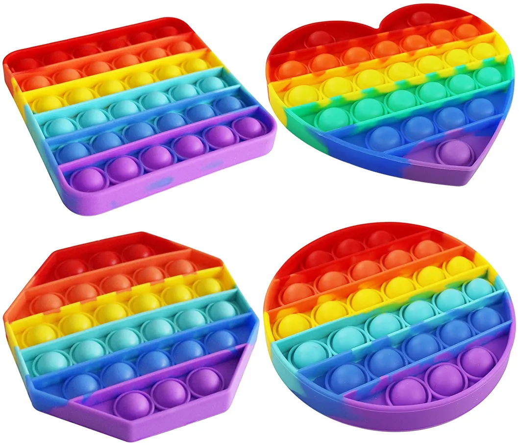 Push Pop Popit Fidget Toy Bubble Sensory Stress Relief Kids Family Silicone Game