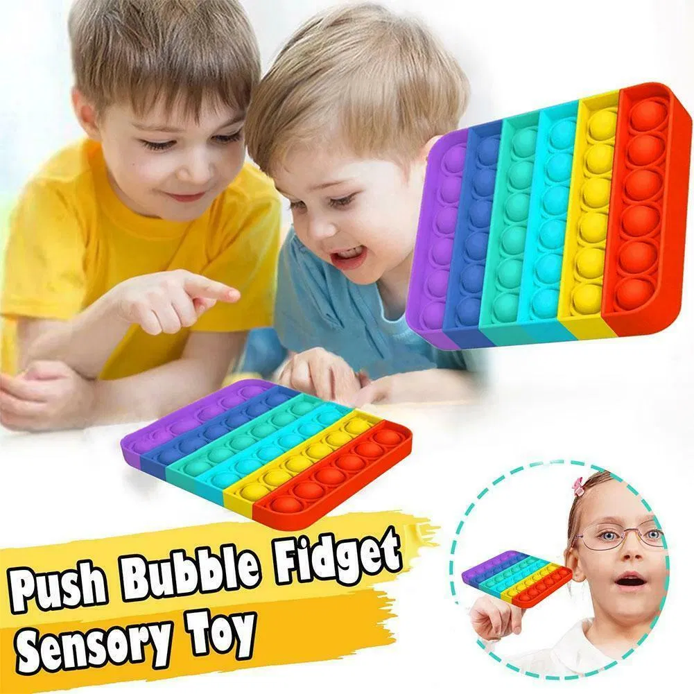 Push Pop Popit Fidget Toy Bubble Sensory Stress Relief Kids Family Silicone Game