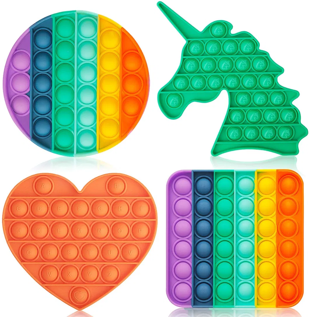 Push Pop Popit Fidget Toy Bubble Sensory Stress Relief Kids Family Silicone Game