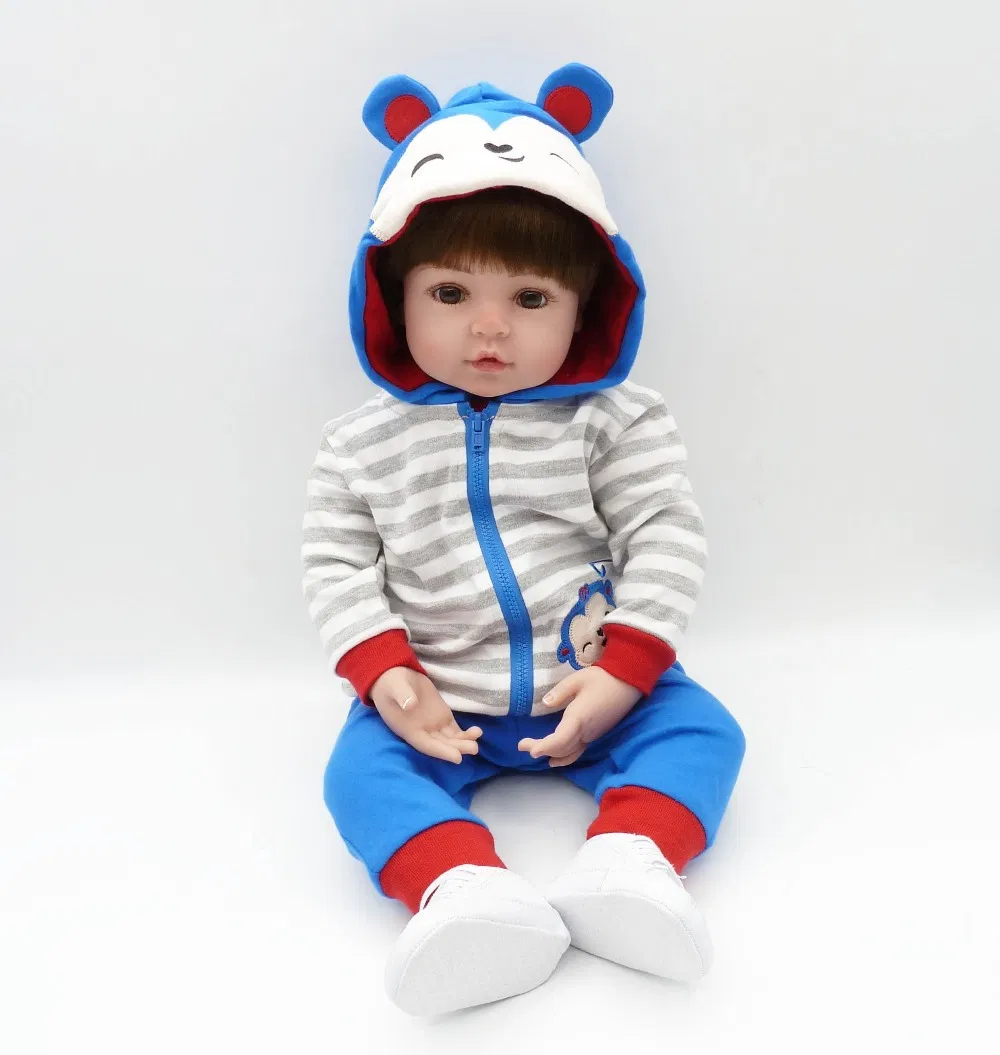 Reborn Toddler Boy 47cm Soft Silicone Bebe Doll Reborn Baby Toy for Girls Baby Birthday Gift for Child Bedtime Early Education