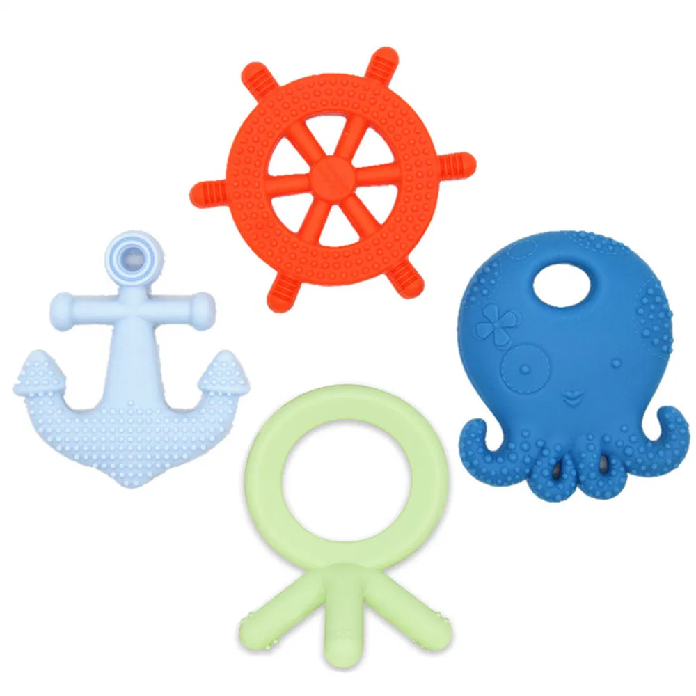 Rubber Manufacturer Non-Toxic BPA Free Food Grade Silicone Baby Teether Toys Soft Pendant Animal Toy Soothing Teething Toy