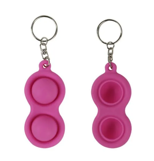 Safe Enough Silicone Stress Relief Hand Toys Keychain Push Sensory Handheld Mini Fidget Toy Kids Fingers Fidget Simple Dimple Toys