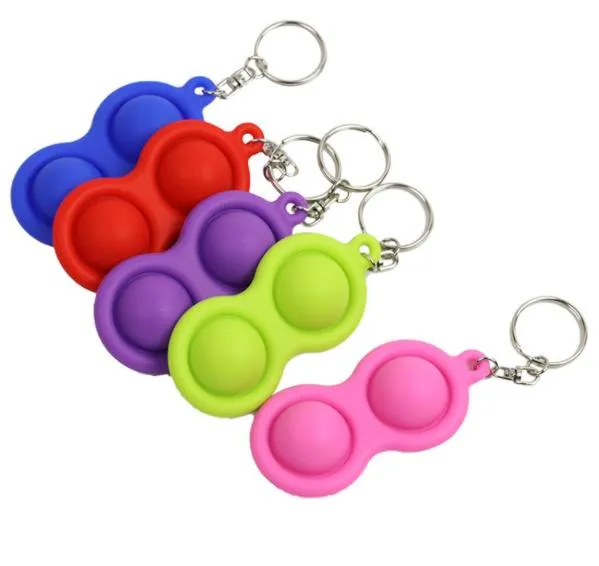 Safe Enough Silicone Stress Relief Hand Toys Keychain Push Sensory Handheld Mini Fidget Toy Kids Fingers Fidget Simple Dimple Toys
