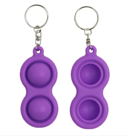 Safe Enough Silicone Stress Relief Hand Toys Keychain Push Sensory Handheld Mini Fidget Toy Kids Fingers Fidget Simple Dimple Toys