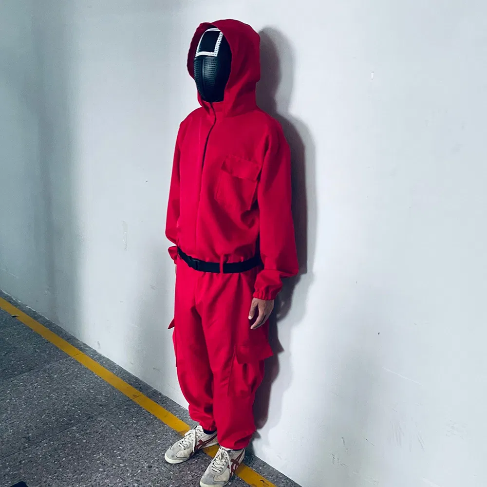 Sexy Meow Korean TV Hot Sale Squid Game Jumpsuit Cosplay Uniform Halloween Carnival Party Red Costume Jumpsuit Belt Gloves 3 Pcssexy Meow Korean TV Hot Sale