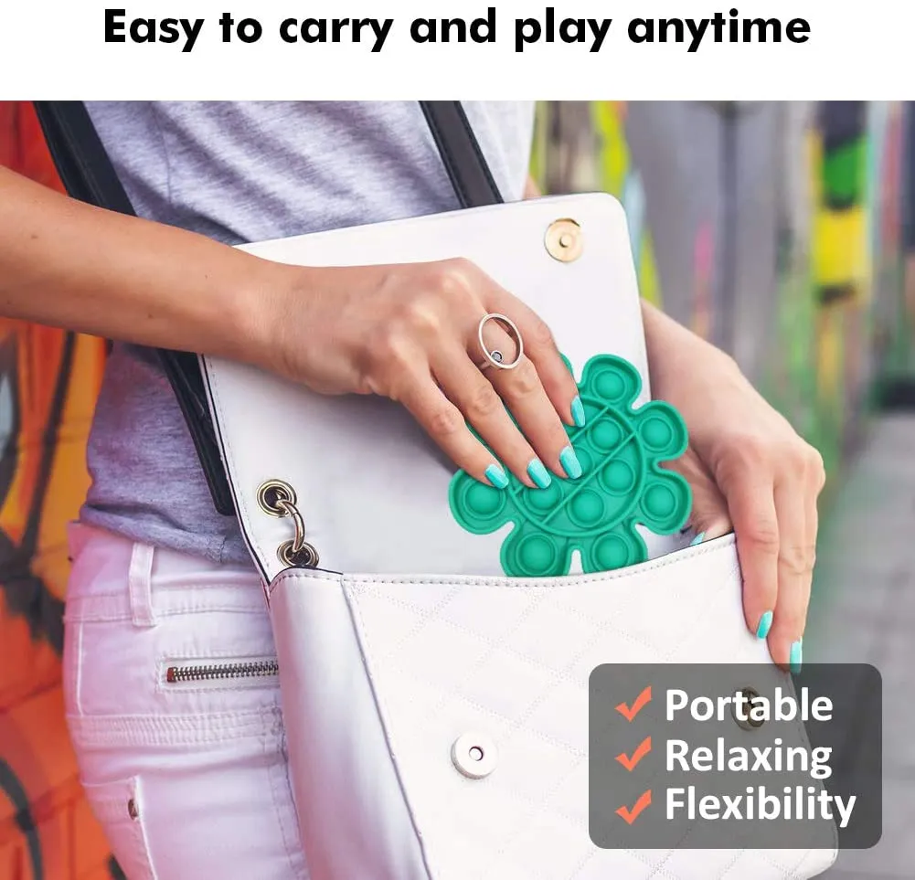 Silicone Push Pop It Bubble Sensory Fidget Adult Kids Intellectual Educational DIY Stress Anxiety Reducing Toy