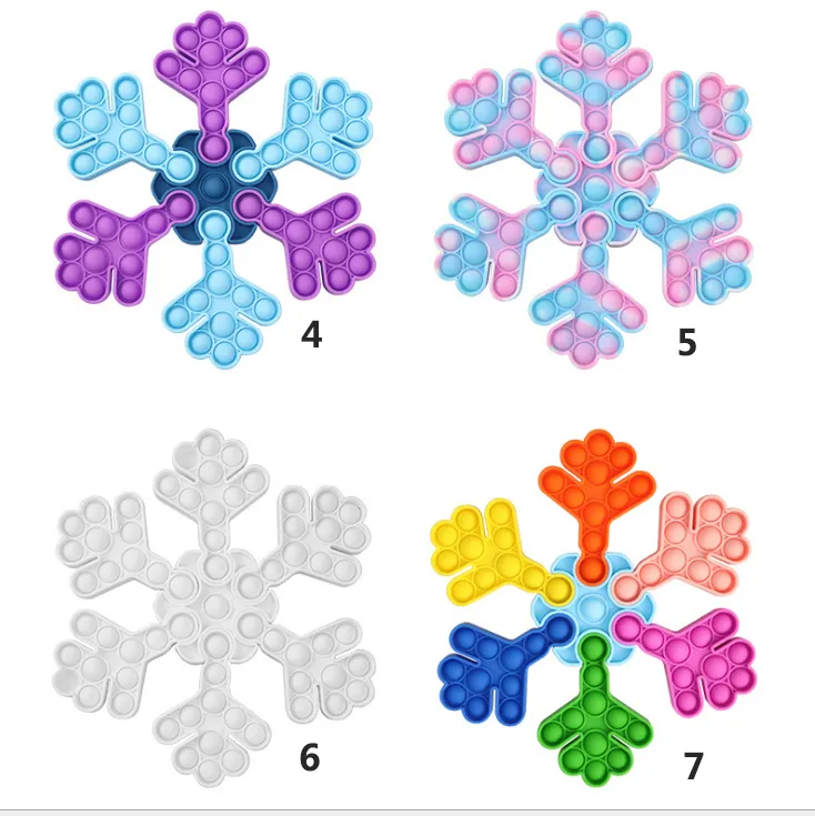Silicone Puzzle Fidget Sensory Toys Jigsaw DIY Snowflake Square Christmas Tree Children Decompression Toys