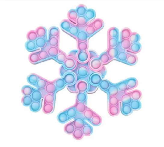 Silicone Puzzle Fidget Sensory Toys Jigsaw DIY Snowflake Square Christmas Tree Children Decompression Toys