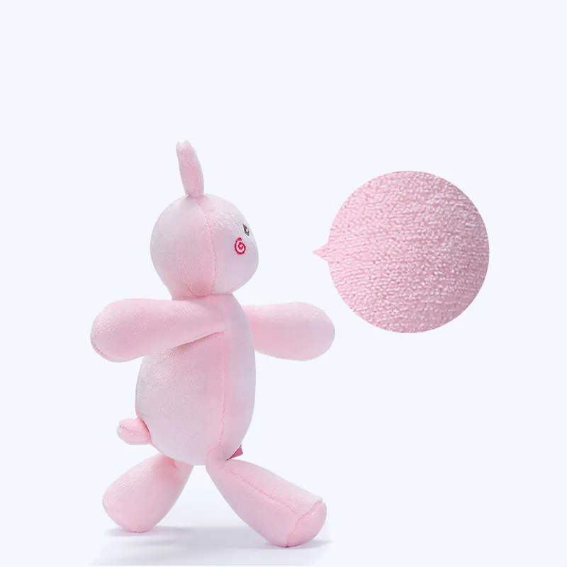 Sleep Comfort Toys for Newborn Babies Cute Pink Rabbit Holding Bell Ringing Doll