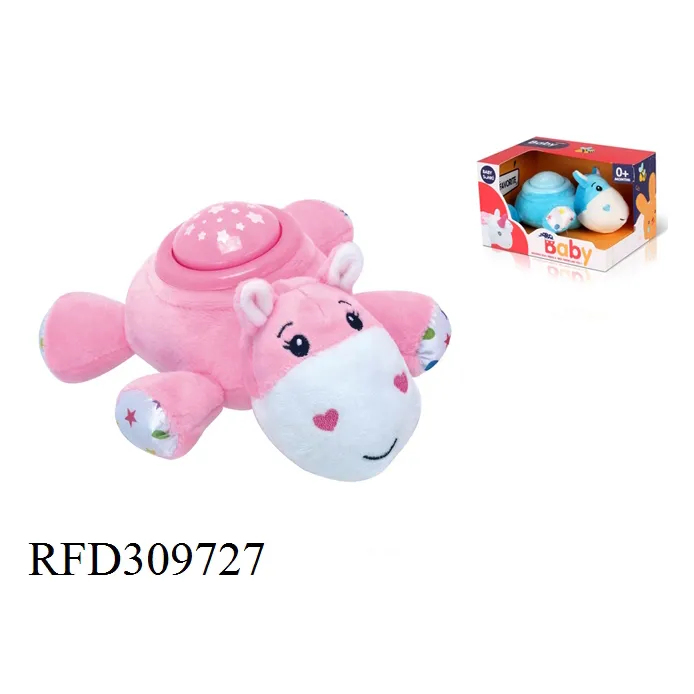 Soothing Sleep Toy Stuffed & Plush Toy Animal Hippopotamus Toy with Music Colorful Light