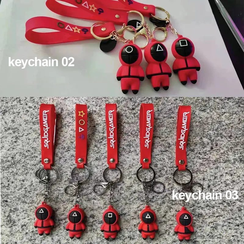 Squid Game Keychain Pop It Bubble Bag Pop It Push Bubble Keychain Fidget Toys Bubble Shoulder Bag for Kids Dancing Cactus